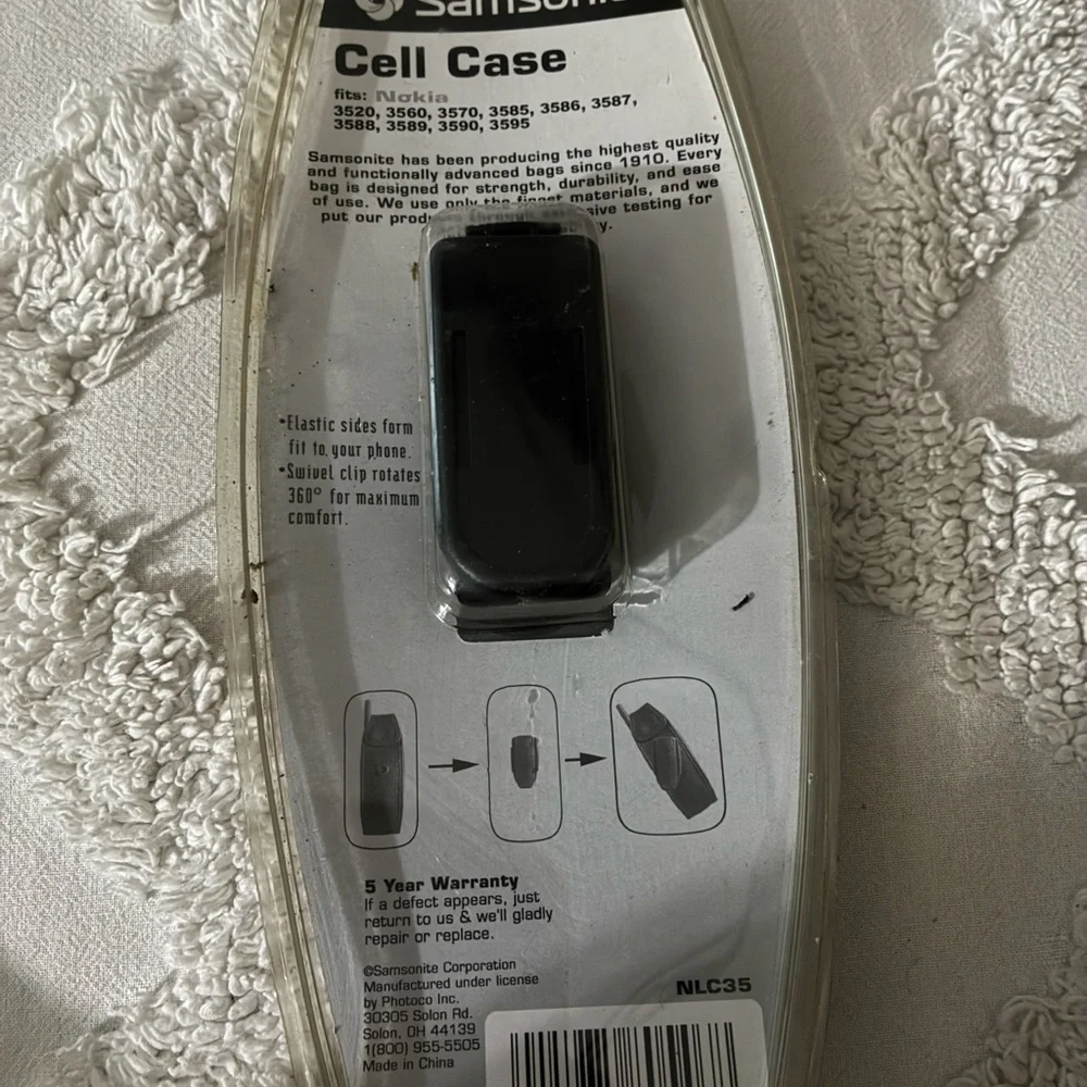 Vintage Samsonite Leather Cell Case with Swivel Clip ~ Nokia 3500 Series Phones